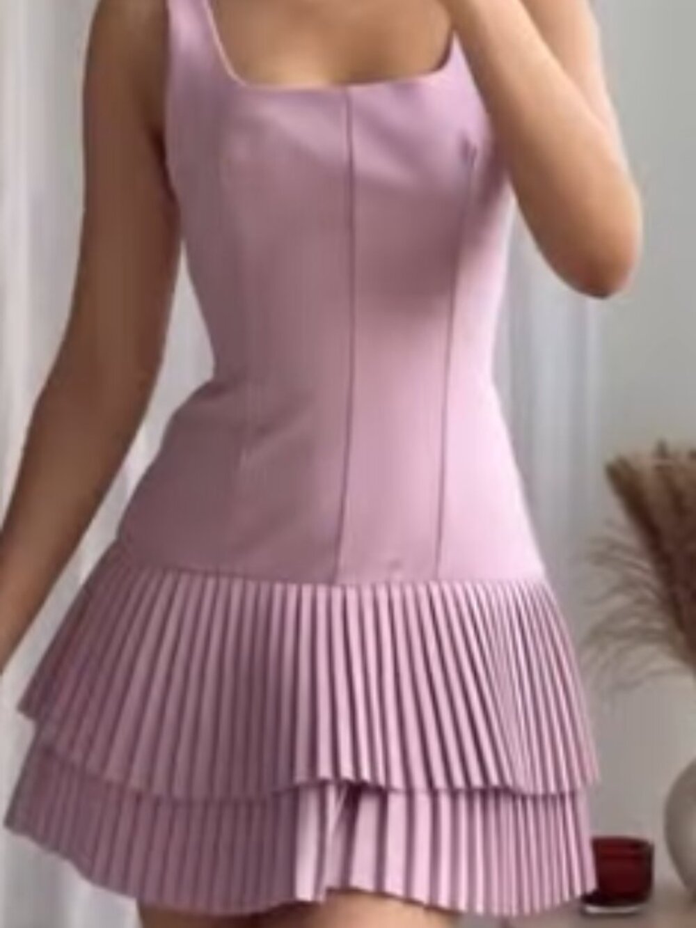 NWT Zara Women's Mauve Pleated Mini Skort Size S